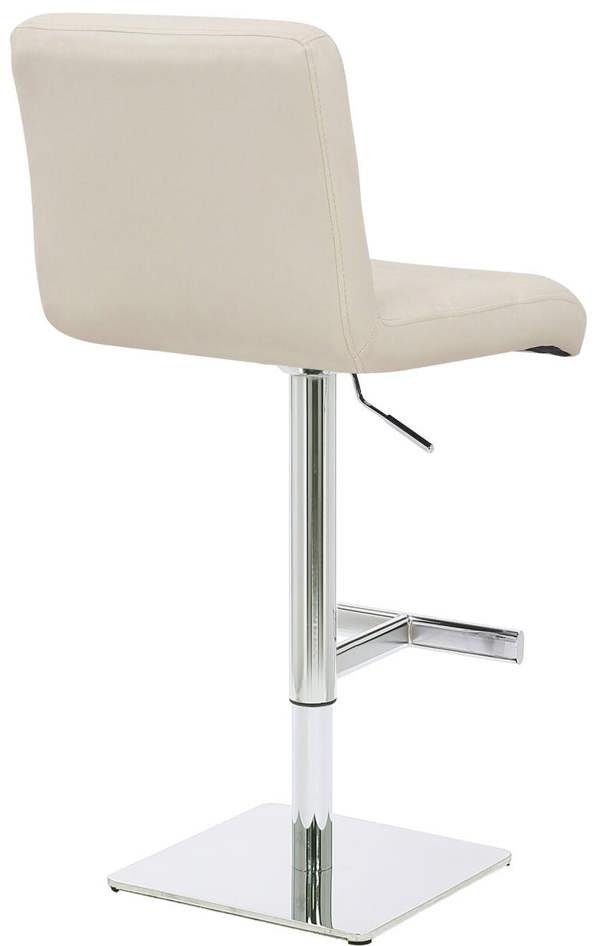 Lamboro Luscious Deluxe Breakfast Bar Stool, Chrome Footrest, Adjustable Height Swivel Gas Lift, Home Bar & Kitchen Barstool, Cream