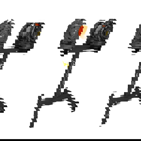 Strongology Urban25 Orange Adjustable Dumbbell Pair with Free Durable Steel Adjustable Urban25 Dumbbell Floor Stand