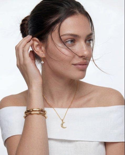 Elk & Bloom Chunky Gemstone Starlight 14K Gold Bangle