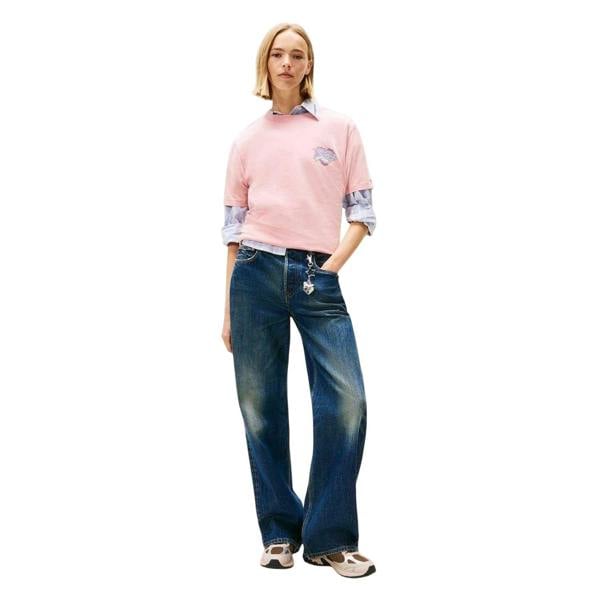 Tommy Jeans Womens/Ladies Graphic Print Crew Neck T-Shirt - Pink - 