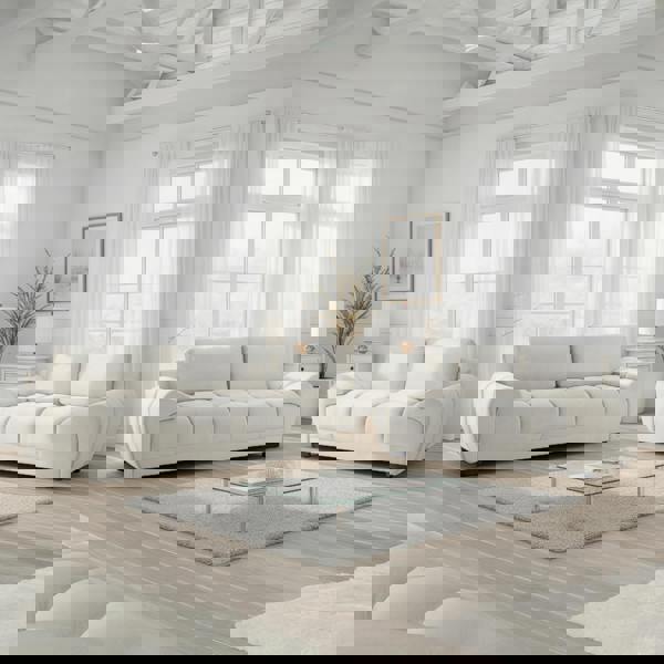 Furnishings For Less Zura Plush Velvet Large 3 + 2 Sofa Suite | Cream, Grey or Mocha