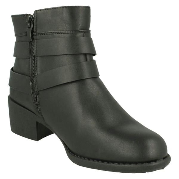 Spot On Ladies Spot On Heeled Ankle Boots F51166
