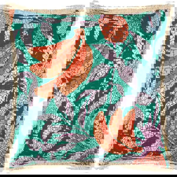 Furn Cypressa Floral Mosaic Cushion Cover - Teal