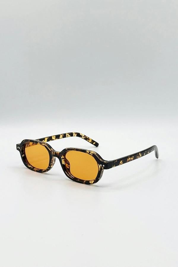 SVNX Retro Rounded Square Sunglasses In Tortoiseshell Orange