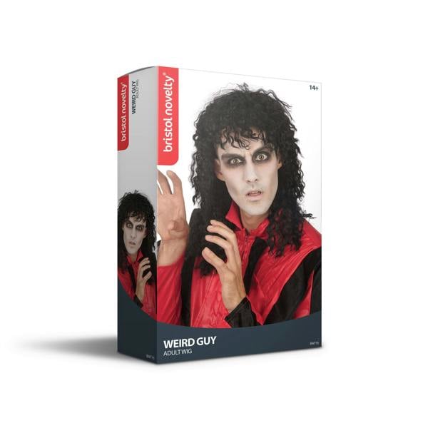 Bristol Novelty Mens Weird Guy Wig - Black - 