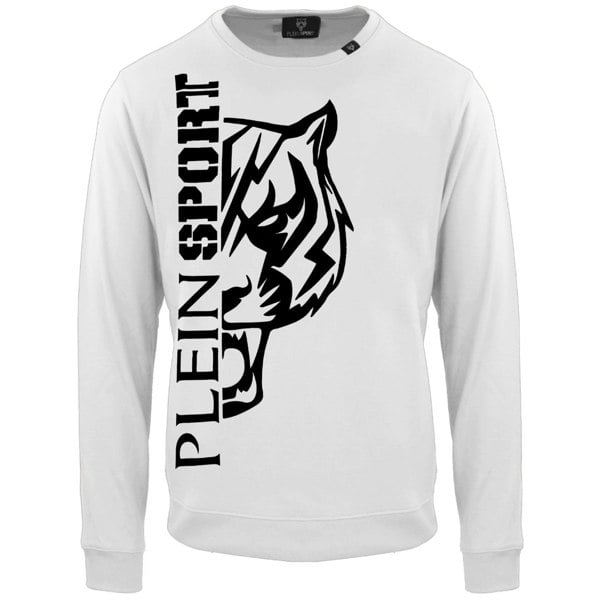 Plein Sport Large Bold Tiger Logo Jumper - White