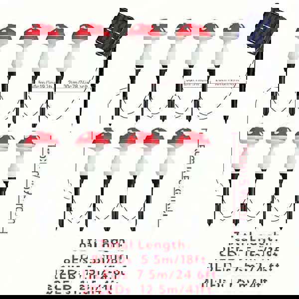 Leaper Outdoor Solar-Powered Glowing Mushroom Lightsroom Lights