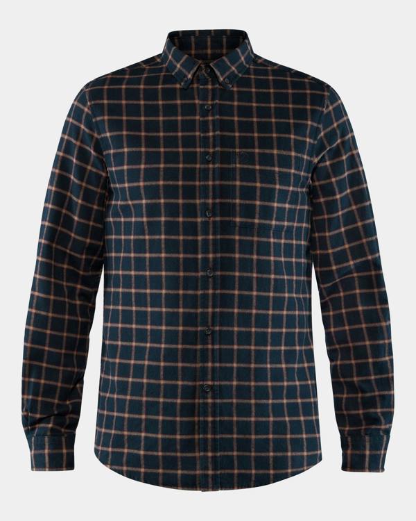 Fjallraven Övik Flannel Mens Long Sleeve Shirt - Dark Navy 555 | CHO | Designer Mens Shirts