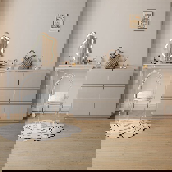 Dominic Dressing Table With Sideboard and LED Mirror-Weilai Concept-Weilai Concept