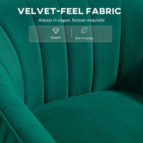 Wyld Haus Rico Nota Velvet Forest Green Shell Back Accent Chair