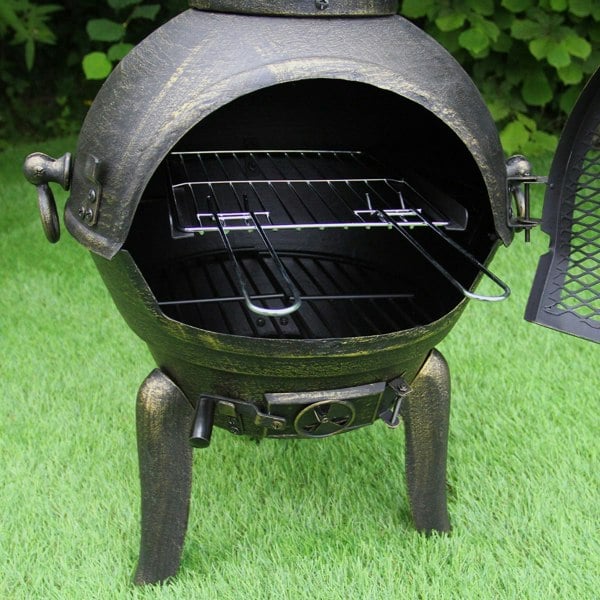 Monstershop Cast Iron Chimenea & Union Jack Bunting