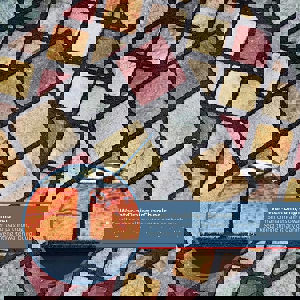 Nicoman Elegant Tile Effect Doormat - Blue Edge