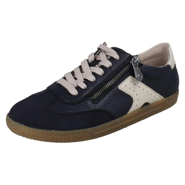 Rieker Ladies Rieker T-Shaped Suede Detail Trainers L9700 - Blue