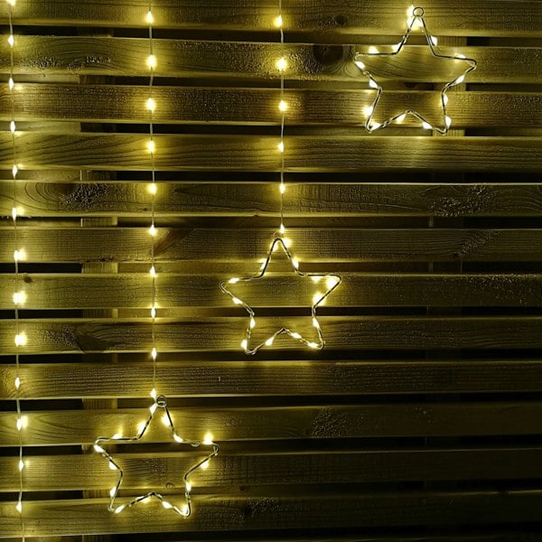 Samuel Alexander 1.2m Warm White LED Star Curtain Lights Christmas Decorations