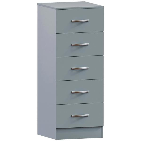 Vida Designs Riano 5 Drawer Narrow Chest, Black