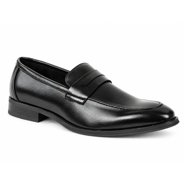 Men's Classic Vegan Leather Slip-On Saddle Strap Loafers