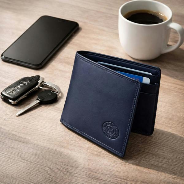 London Leathergoods RFID Leather Wallet with Coin Pocket