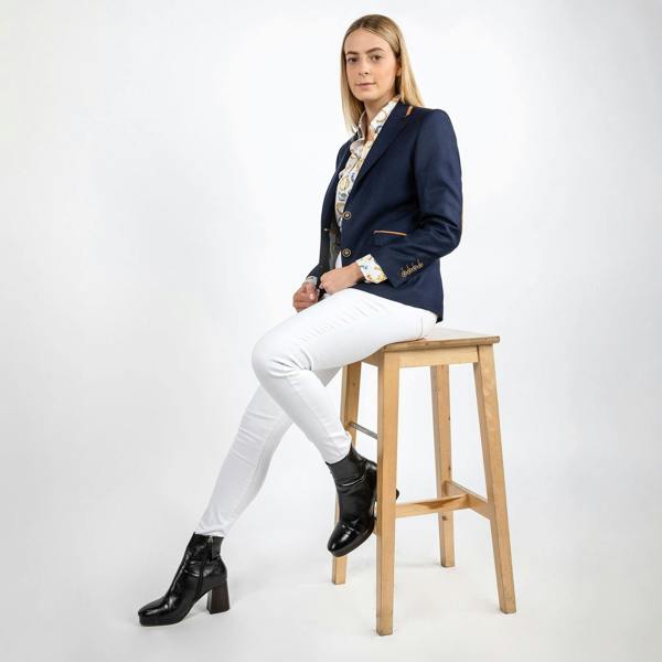 SIGNATURE EQUESTRIAN WOMENS JACKET WITH ELBOW PATCH - Premium Men's Patterned Shirt by Claudio Lugli | Bold Design, Tailored Fit, Best Printed Shirts