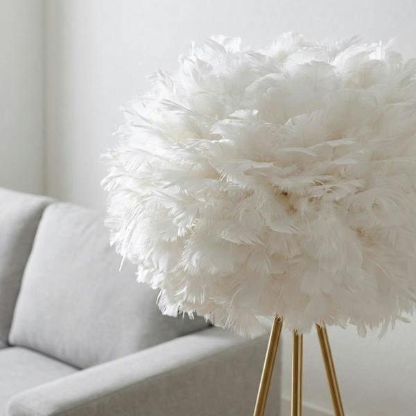 Garden Greatness Brushed Brass Feather Shade Tripod Floor Lamp