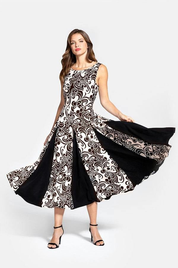 HotSquash Contrast Panel Midi Dress