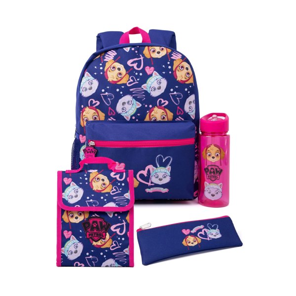 Paw Patrol Girls Skye & Everest Backpack Set (Pack of 4 items ideal for school) - Blue