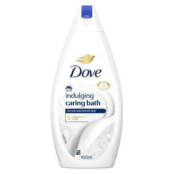 Dove Caring Bath Indulging Cream Bath Soak with 1/4 Moisturising Cream, 4x450ml