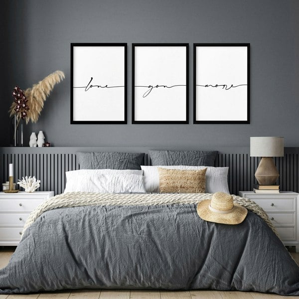 First anniversary gifts paper | set of 3 framed wall art for Bedroom