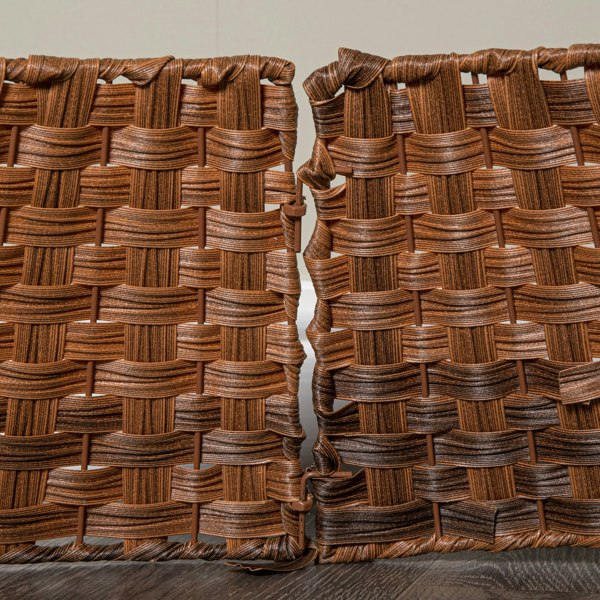Samuel Alexander 48/70cm Samuel Alexander Large KD Plastic Wicker Rattan Woven Christmas Tree Skirt in Brown