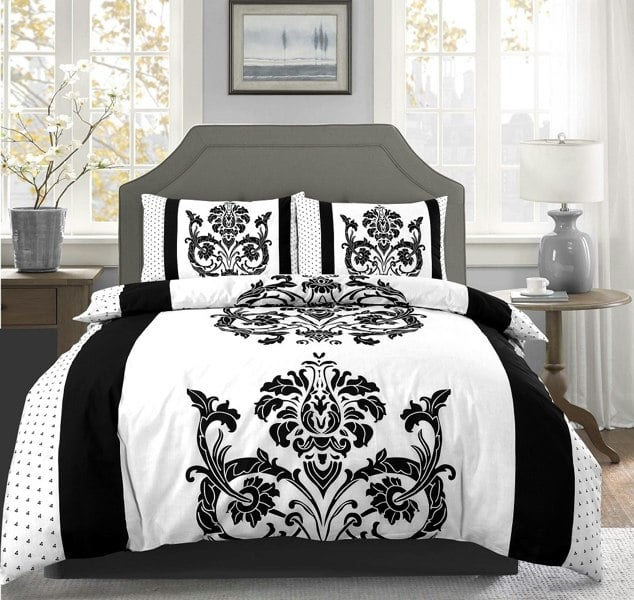 HomeSpace Direct Darcy Damask Duvet Cover Set Modern Bedding