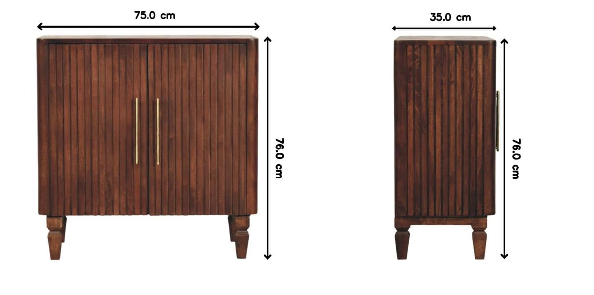 Artisan Furniture Solid Wood Cavallo Cabinet, 2 Doors, Brown