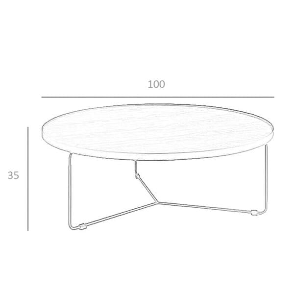 Angel Cerdá Round Coffee Table Walnut and Black Steel 2006