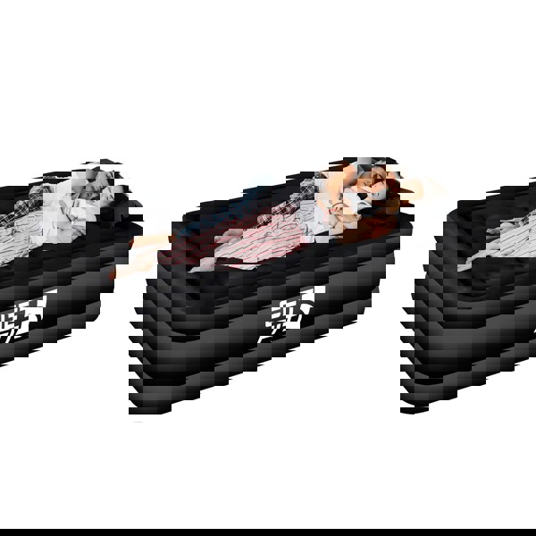 Get Fit Blow Up Air Bed with Built In Electric Pump- Free Pillow - Elevated Air Mattress - Double