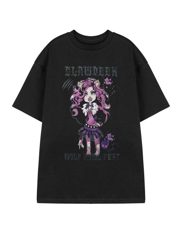 Monster High Womens Black Howl Fest Short Sleeved T-Shirt