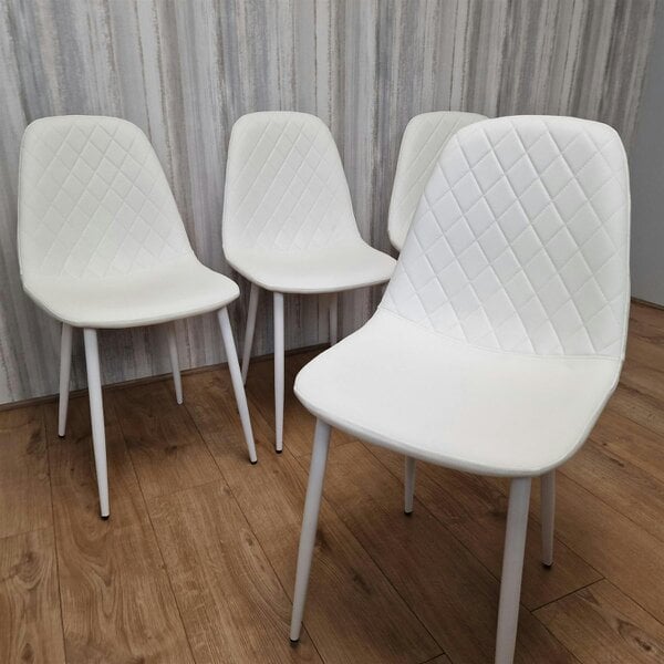 Kosy Koala Dining Chairs Set of 4 White Leather Kitchen Chairs
