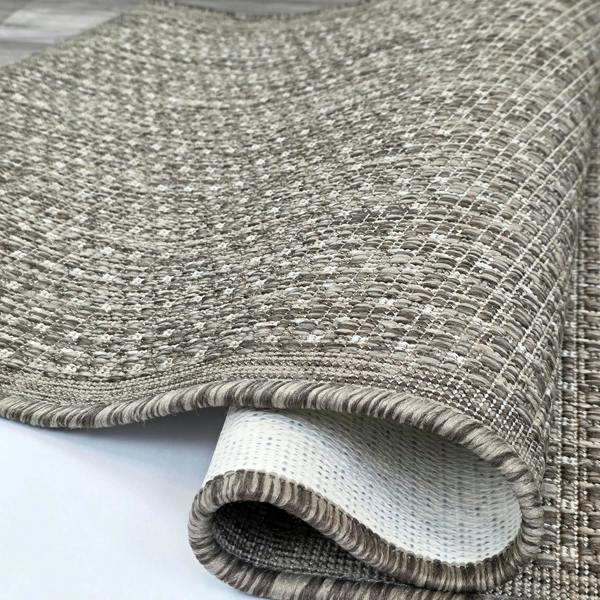 Non-Slip Taupe Brown Rug Plain Solid Design Flat Weave Kitchen Dining Room Living Room Area Mat