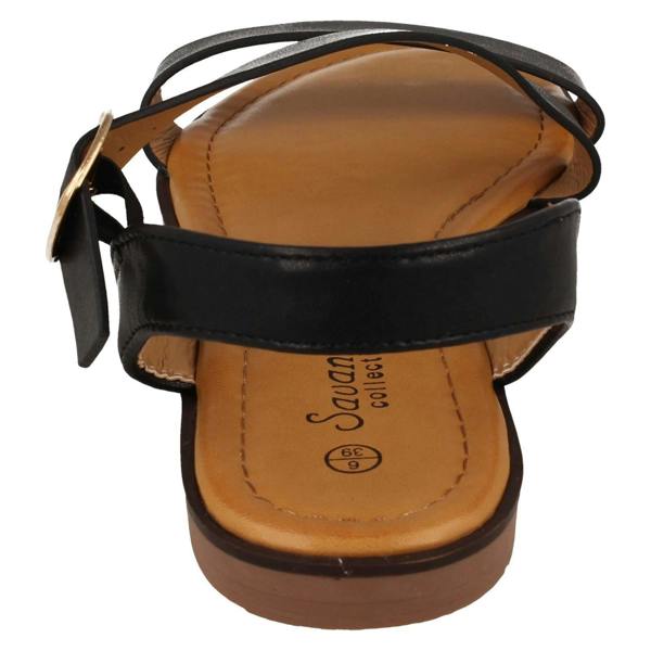Savannah Ladies Savannah Flat Y Strap Mule Sandal with Buckle F00443