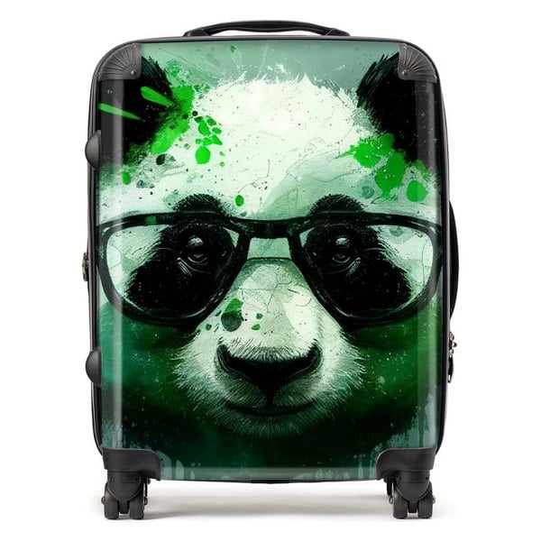 Warren Reed Panda With Glasses, Green Splashart Suitcase