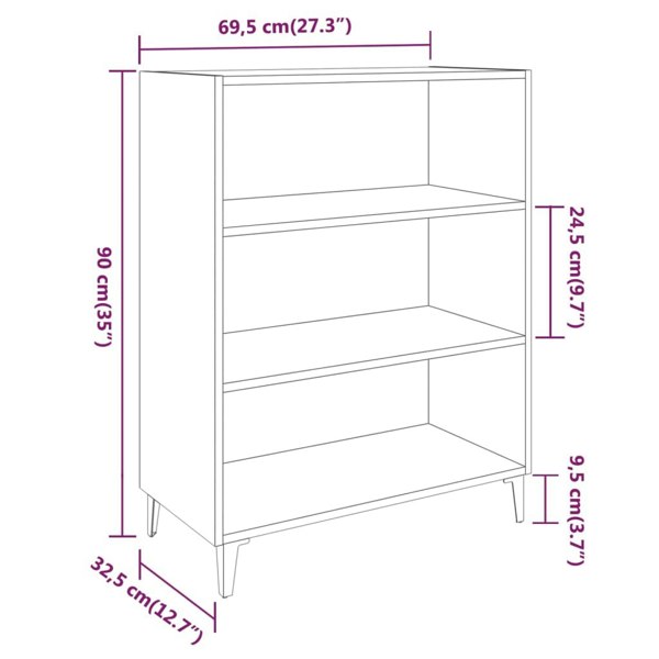 Berkfield Sideboard Grey Sonoma 69.5x32.5x90 cm Engineered Wood