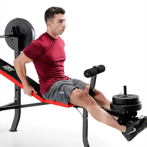 Marcy PM2084 Weight Bench & 45kg Weights Leg Developer