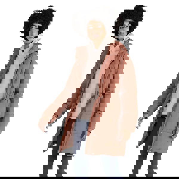 Animal Womens Maggie Baffled Waist Detail Coat - Rust