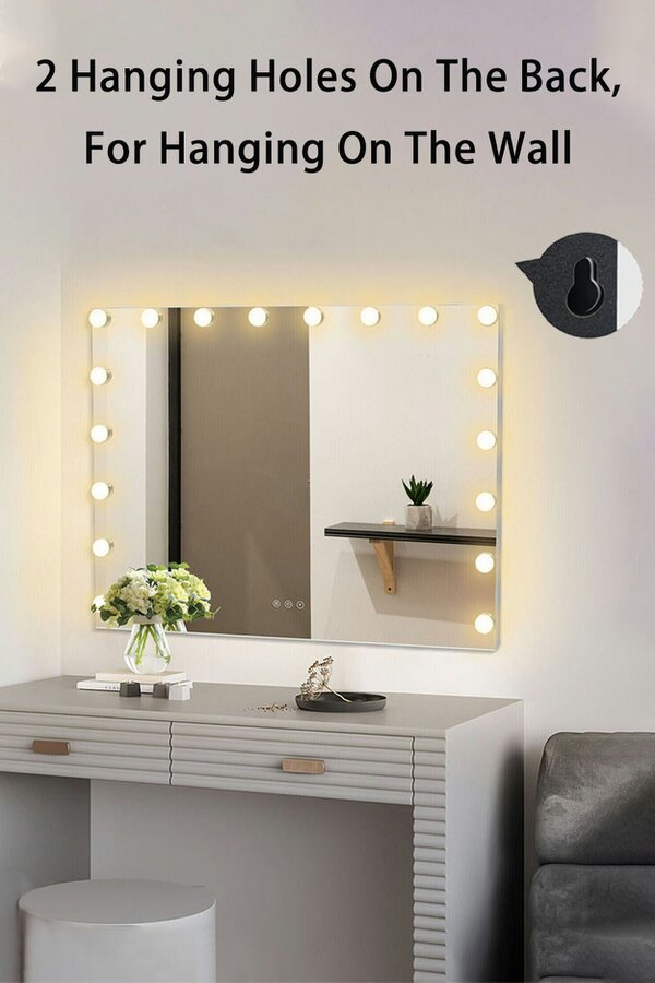Living and Home Hollywood Vanity Mirror with 18 Bulbs Large Cosmetic Makeup Mirror 50*70CM