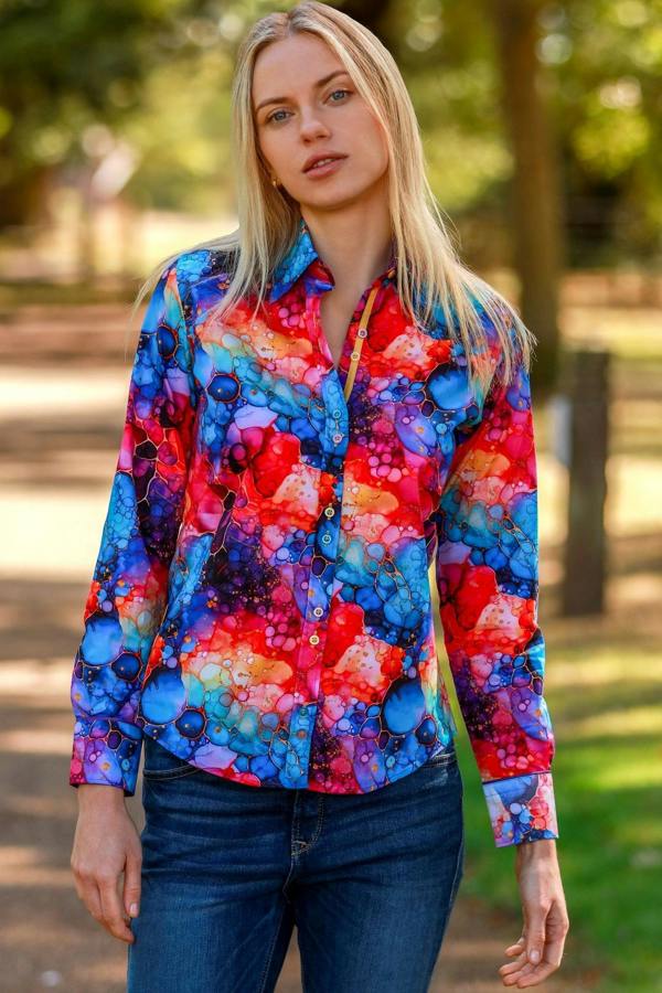PSYCHEDELIC BUBBLES WOMENS PRINT SHIRT - Premium Men's Patterned Shirt by Claudio Lugli | Bold Design, Tailored Fit, Best Printed Shirts