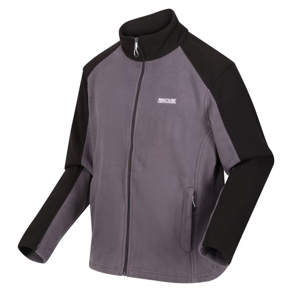 Regatta Great Outdoors Mens Hedman II Two Tone Full Zip Fleece Jacket - Iron/Black