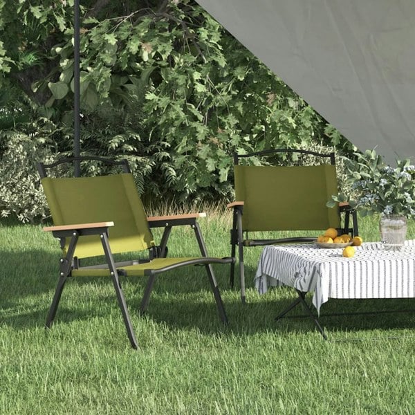 Berkfield Camping Chairs 2 pcs Green 54x43x59cm Oxford Fabric