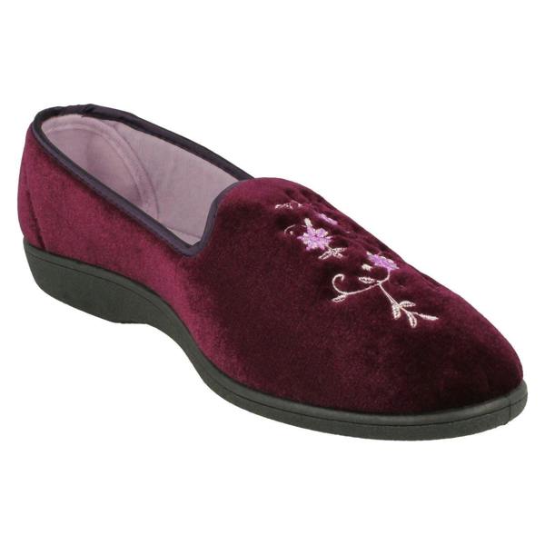 Rosebank Ladies Rosebank Embroided Flowers Detailed Slippers Racheal