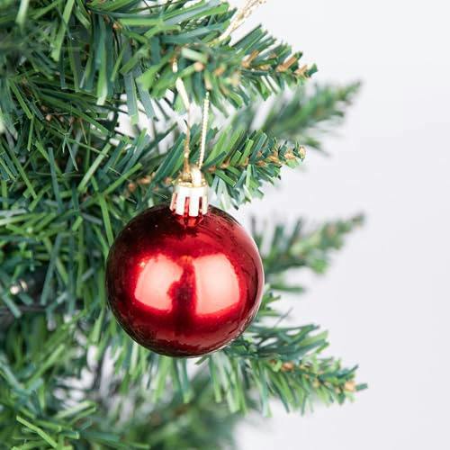 5cm Dark Red Shatterproof Christmas Bauble Set, 9 or 18 Piece Festive Tree Decorations image 8