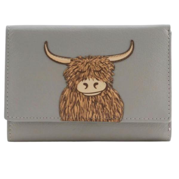 Mala Leather Bella Highland Cow Limited Edition Trifold Purse