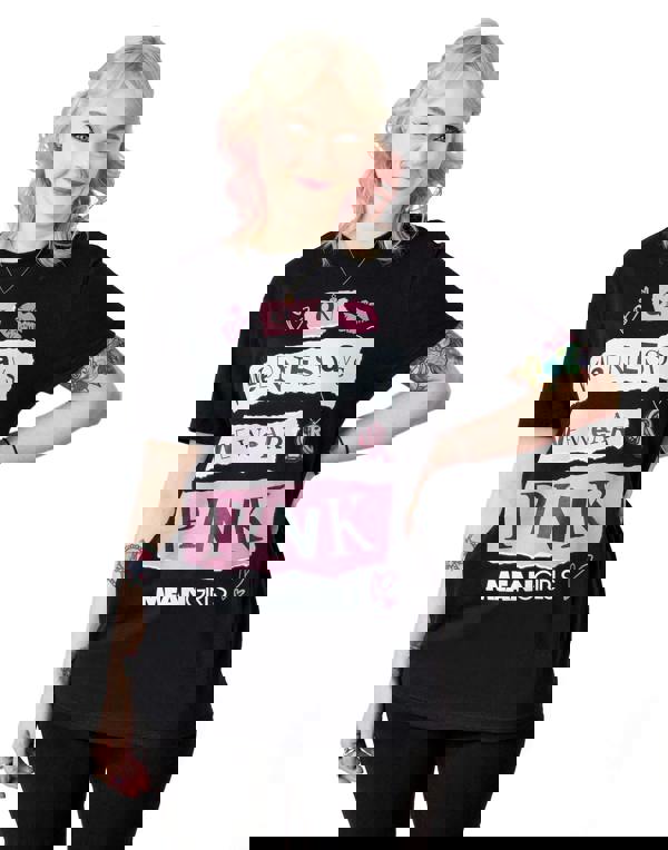 Mean Girls Womens Black Pink Wednesdays Short Sleeved T-Shirt