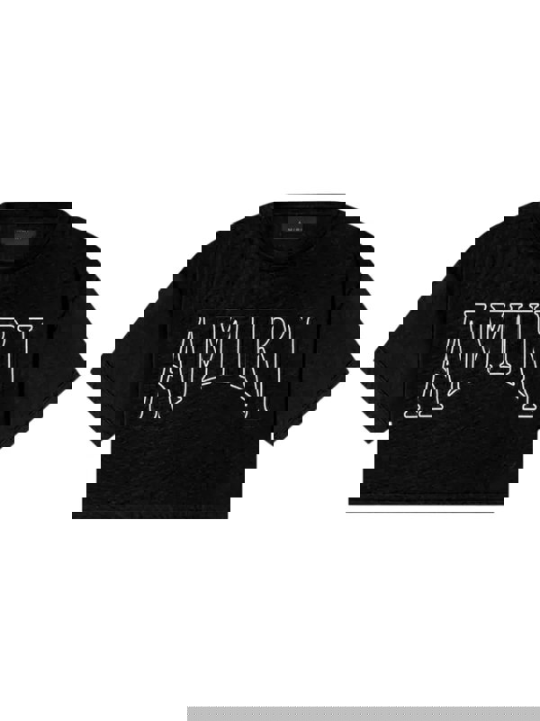 AMIRI WOMENS SUN CROPPED TEE BLACK