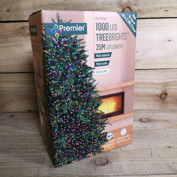 Samuel Alexander 1000 LED 25m Indoor Outdoor Christmas Multi Function Mains Operated String Lights with Timer in in Multicoloured